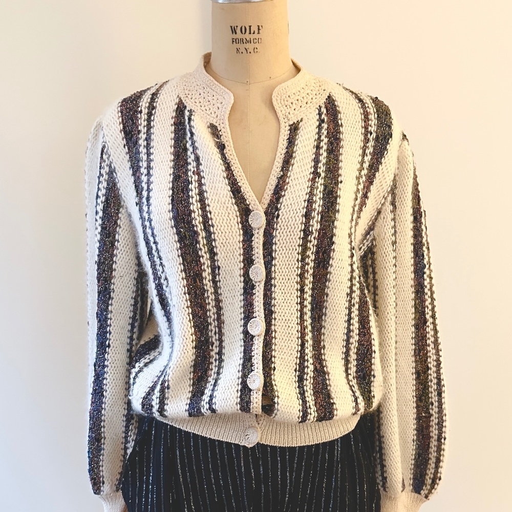 Womens hand knit/crochet sweater